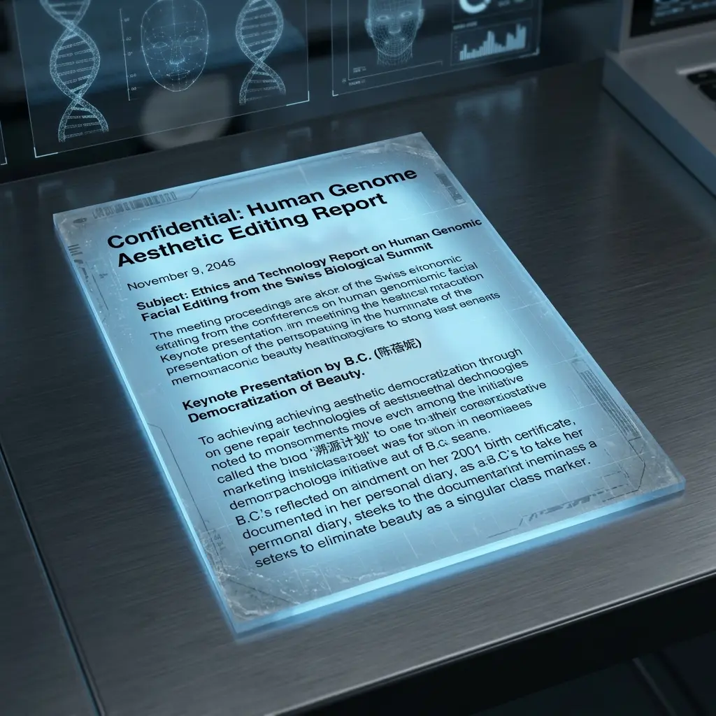 2045年11月9日瑞士生物峰会绝密会议纪要《关于人类基因容貌编辑的伦理与技术报告》